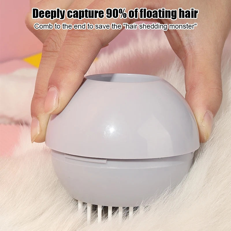 HKM-6091581 Silicone Pet Bath Brush with Shampoo Dispenser for Dogs and Cats - Soft Rubber Bristles