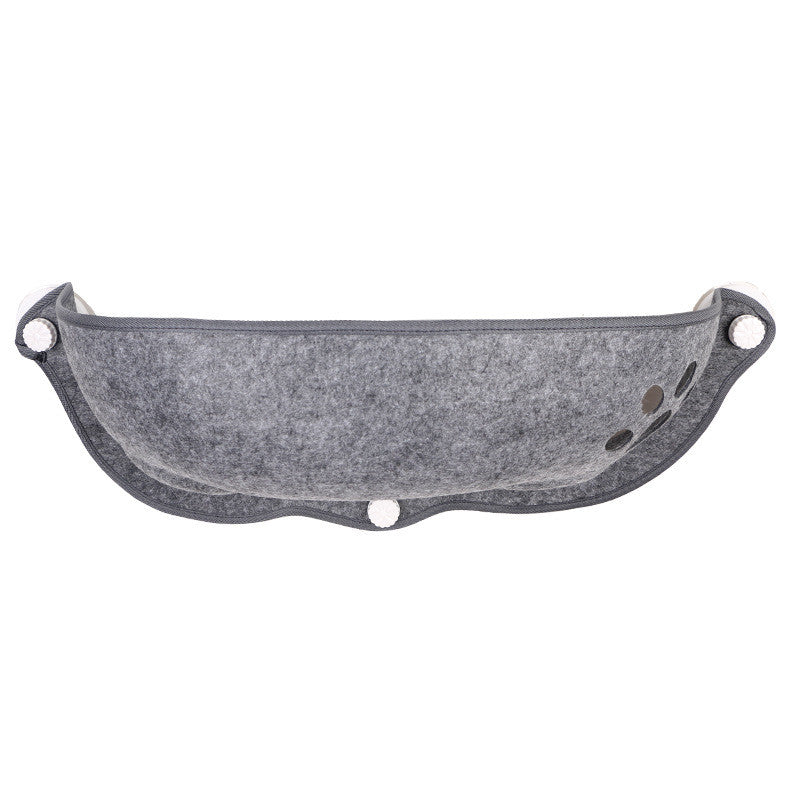 HKM-6091709 Semi-Circular Felt Cat Hammock for Window Sill with Cat Pad