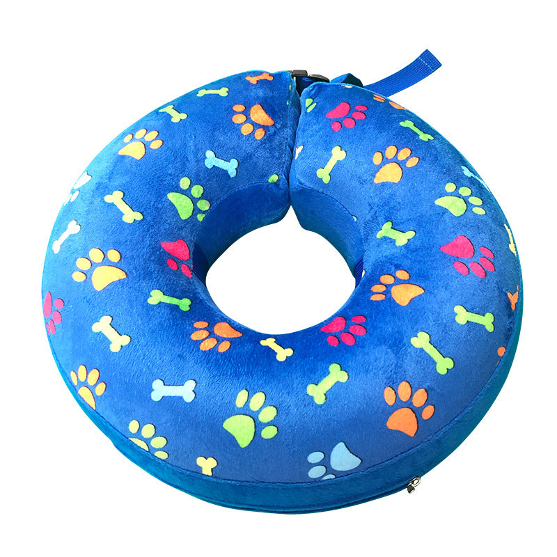 HKM-6092093 Inflatable Cartoon Pet Collar for Dogs - Removable Flocking Guard Circle, Multiple Sizes Available
