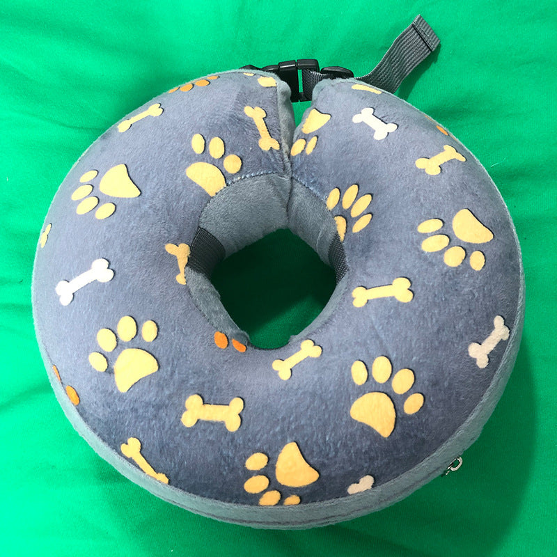 HKM-6092093 Inflatable Cartoon Pet Collar for Dogs - Removable Flocking Guard Circle, Multiple Sizes Available