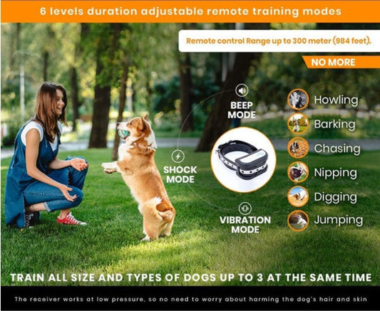 HKM-6093373 Wireless Electric Dog Fence System with Collar for Safe Outdoor Training and Boundary Control