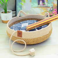HKM-6094141 Rattan Cat Nest with Cotton Cushion - Various Sizes for Cats and Dogs