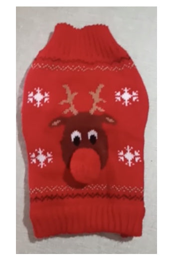 HKM-6094269 Cozy Christmas Pet Sweater for Cats and Dogs - Warm Acrylic Knit Apparel in Various Sizes