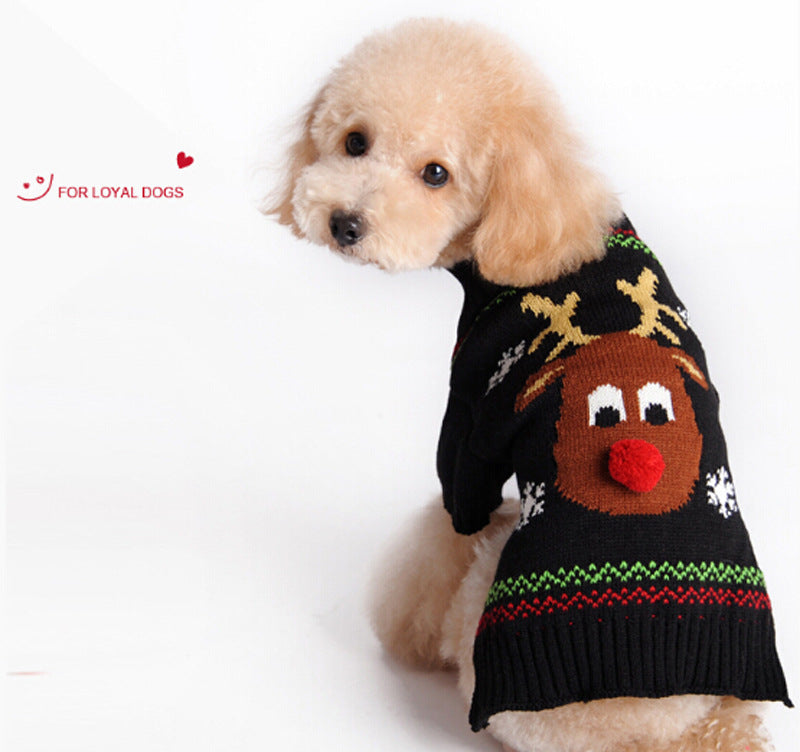 HKM-6094269 Cozy Christmas Pet Sweater for Cats and Dogs - Warm Acrylic Knit Apparel in Various Sizes