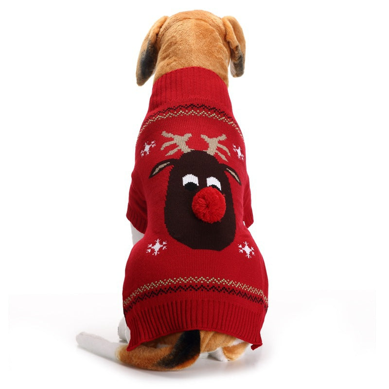 HKM-6094269 Cozy Christmas Pet Sweater for Cats and Dogs - Warm Acrylic Knit Apparel in Various Sizes