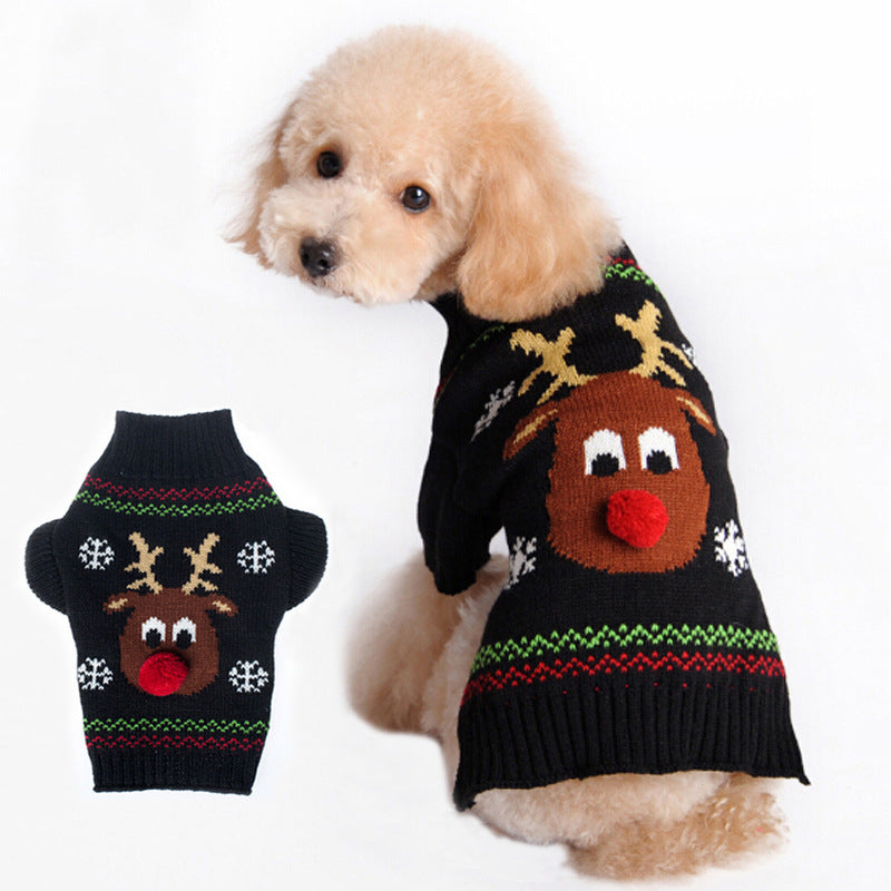 HKM-6094269 Cozy Christmas Pet Sweater for Cats and Dogs - Warm Acrylic Knit Apparel in Various Sizes
