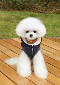 HKM-6094525 Cozy Cotton-Padded Clothing for Pets - Casual Two-Leg Design in Dark Colors