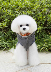 HKM-6094525 Cozy Cotton-Padded Clothing for Pets - Casual Two-Leg Design in Dark Colors