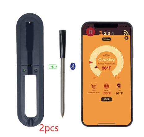 HKM-609555 Bluetooth BBQ Thermometer Probe with Dual Temperature Detection and Smartphone App Integration