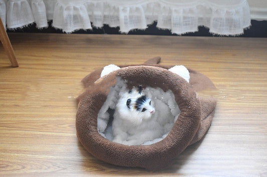 HKM-6099901 Semi-Enclosed Pet Sleeping Bag for Small and Medium Dogs and Cats - Soft Cloth, Four Seasons, Available in Multiple Colors