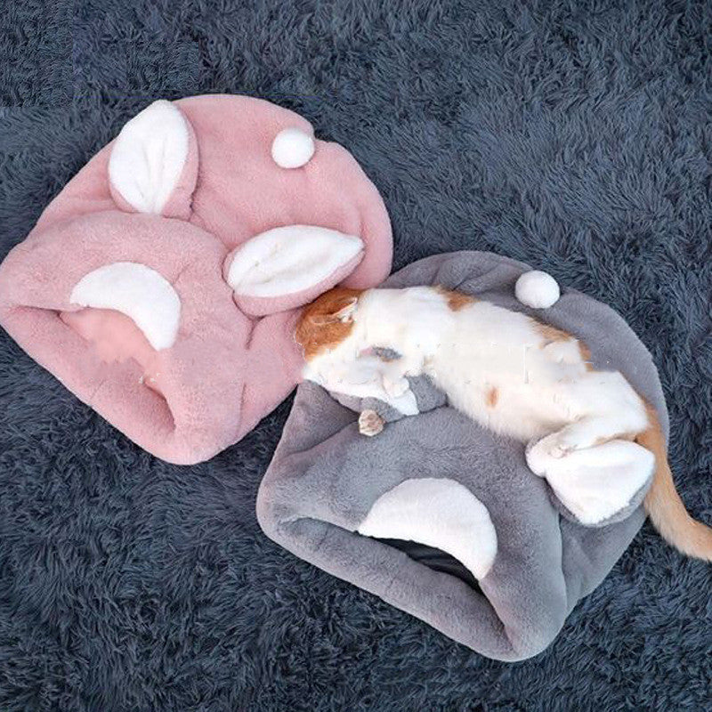 HKM-6099901 Semi-Enclosed Pet Sleeping Bag for Small and Medium Dogs and Cats - Soft Cloth, Four Seasons, Available in Multiple Colors