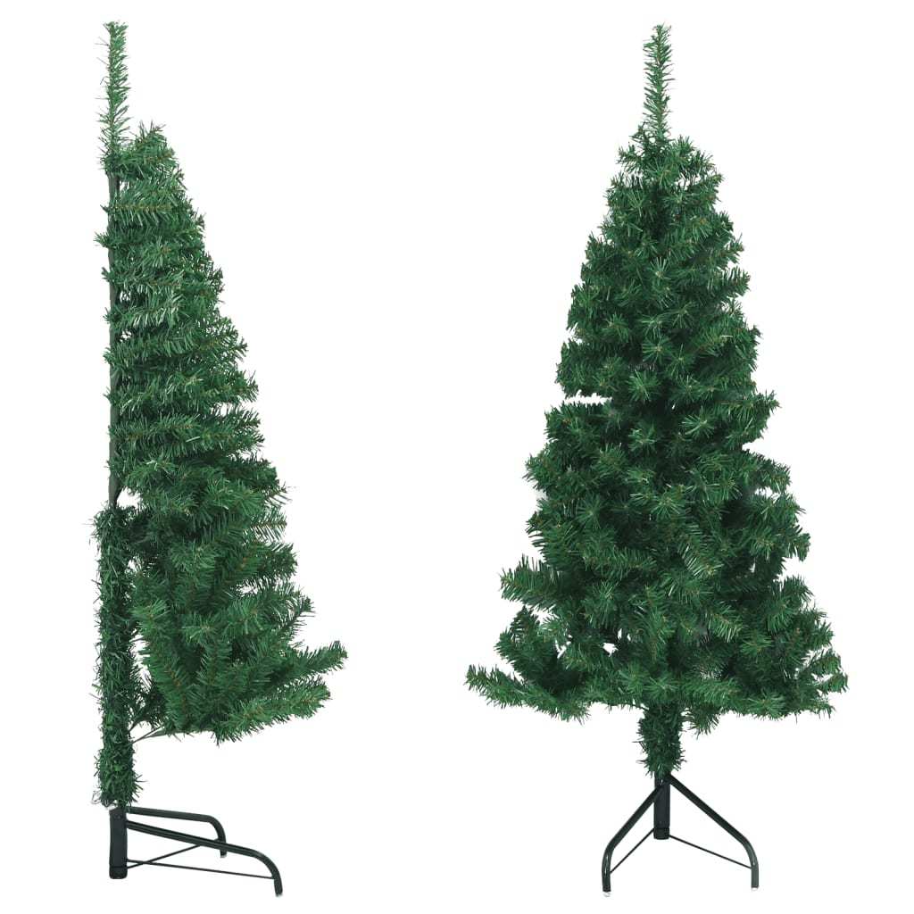 HKM-610003 150 cm Green Artificial Corner Christmas Tree with Adjustable Branches and Steel Stand