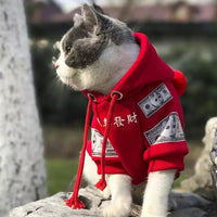 HKM-6100925 Cozy Cotton Fleece Sweater for Pets in Red and Black Options, Multiple Sizes Available