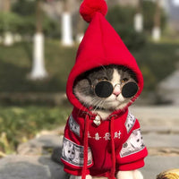 HKM-6100925 Cozy Cotton Fleece Sweater for Pets in Red and Black Options, Multiple Sizes Available