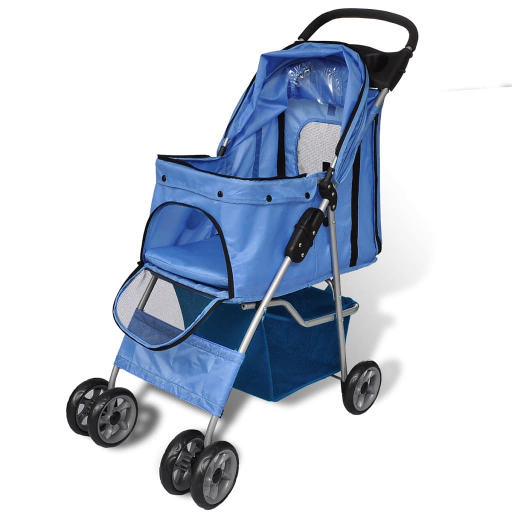 HKM-6101309 Foldable Pet Stroller for Dogs and Cats, Water-Resistant Travel Buggy with Storage Compartment, Smooth Ride