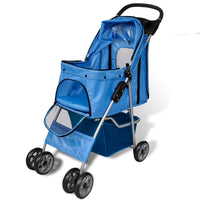 HKM-6101309 Foldable Pet Stroller for Dogs and Cats, Water-Resistant Travel Buggy with Storage Compartment, Smooth Ride