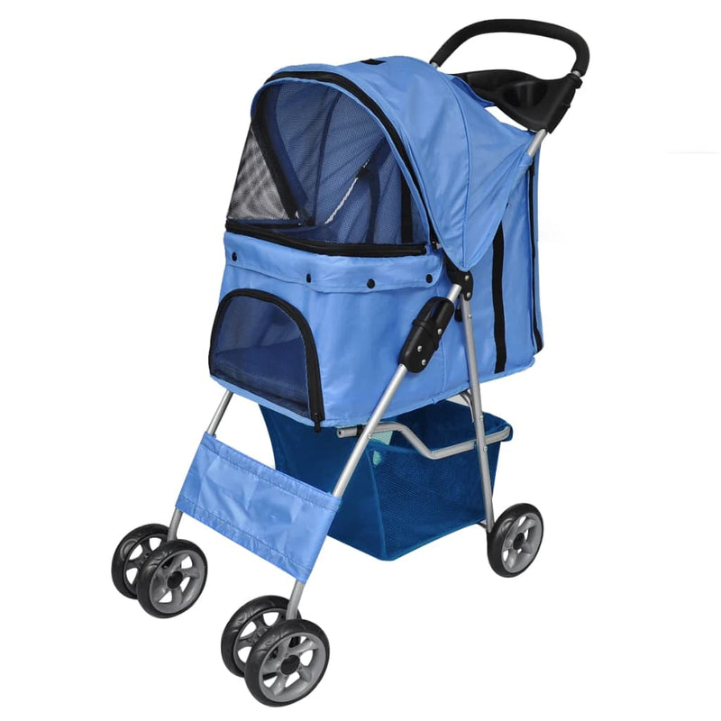 HKM-6101309 Foldable Pet Stroller for Dogs and Cats, Water-Resistant Travel Buggy with Storage Compartment, Smooth Ride