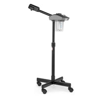 HKM-610131 Adjustable Facial Steamer with Detachable Nozzle and Rolling Casters, Black, 110V, Ideal for Salon and Home Use