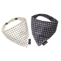 HKM-6102205 Cotton Triangle Saliva Towel for Pets - Five-Pointed Star Pattern in White and Grey - Available in Small and Medium Sizes