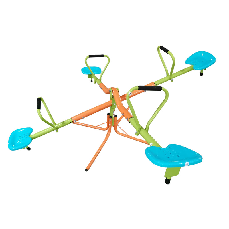 HKM-610323 Outdoor Seesaw for Kids with 360-Degree Rotating Plastic Seats – Sturdy Design for Four Children