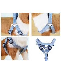 HKM-6104893 Linen Nylon Round Rope Pet Traction Set with Adjustable Chest Strap, Multiple Color Options