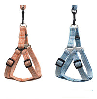 HKM-6104893 Linen Nylon Round Rope Pet Traction Set with Adjustable Chest Strap, Multiple Color Options