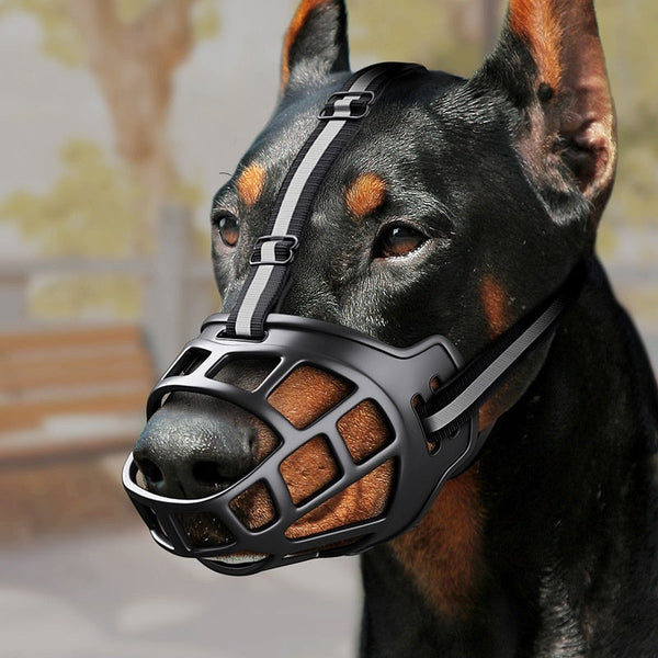 HKM-6105277 Dog Mouth Cover for Small, Medium, and Large Breeds - Reflective and Durable Design