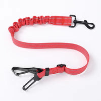 HKM-6105405 Pet Safety Rope Car Safety Buckle - Nylon Strap in Red, Blue, and Black