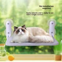 HKM-6105789 Cat Window Hammock with Suction Cups, Washable Mesh Cover - Beige & Gray Options