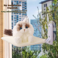 HKM-6105789 Cat Window Hammock with Suction Cups, Washable Mesh Cover - Beige & Gray Options