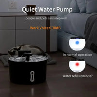 HKM-610643 Stainless Steel Automatic Water Fountain for Pets, 2.6L Capacity with Replacement Filters