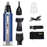 HKM-610707 Electric Shaver for Precision Grooming - Trims Hair, Sideburns, Eyebrows, and Nose Hair in Blue, Black, or Silver