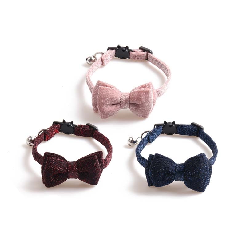 HKM-6107581 Solid Color Cloth Cat Collar - Adjustable Size 1.0 x 28CM in Transparent Packaging