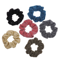 HKM-610771 Glittering Large Intestine Headband for Women - Soft Cloth Hair Accessory in Blue, Black, Gray, Dark Coffee, Beige, and Rose Red
