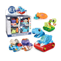 HKM-610835 Self-Assembling Dinosaur Construction Truck Car Set - 8 Pieces for Children Ages 5 to 7