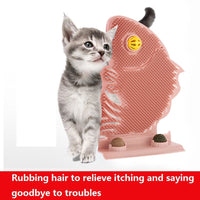 HKM-6108861 Cat Wall Scratcher with Self-Grooming Brush and Catnip Balls for Stress Relief