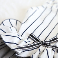 HKM-6109757 Striped Cotton Dress for Dogs ¨C Spring/Summer Fashion with Bow Tie Detail