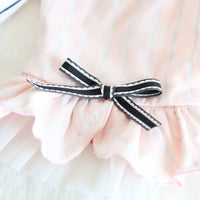 HKM-6109757 Striped Cotton Dress for Dogs ¨C Spring/Summer Fashion with Bow Tie Detail