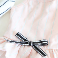 HKM-6109757 Striped Cotton Dress for Dogs ¨C Spring/Summer Fashion with Bow Tie Detail