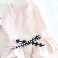 HKM-6109757 Striped Cotton Dress for Dogs ¨C Spring/Summer Fashion with Bow Tie Detail
