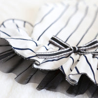 HKM-6109757 Striped Cotton Dress for Dogs ¨C Spring/Summer Fashion with Bow Tie Detail