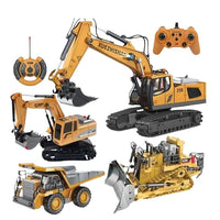 HKM-611027 Remote Control Alloy Excavator Bulldozer Dumper RC Construction Truck Toy Set