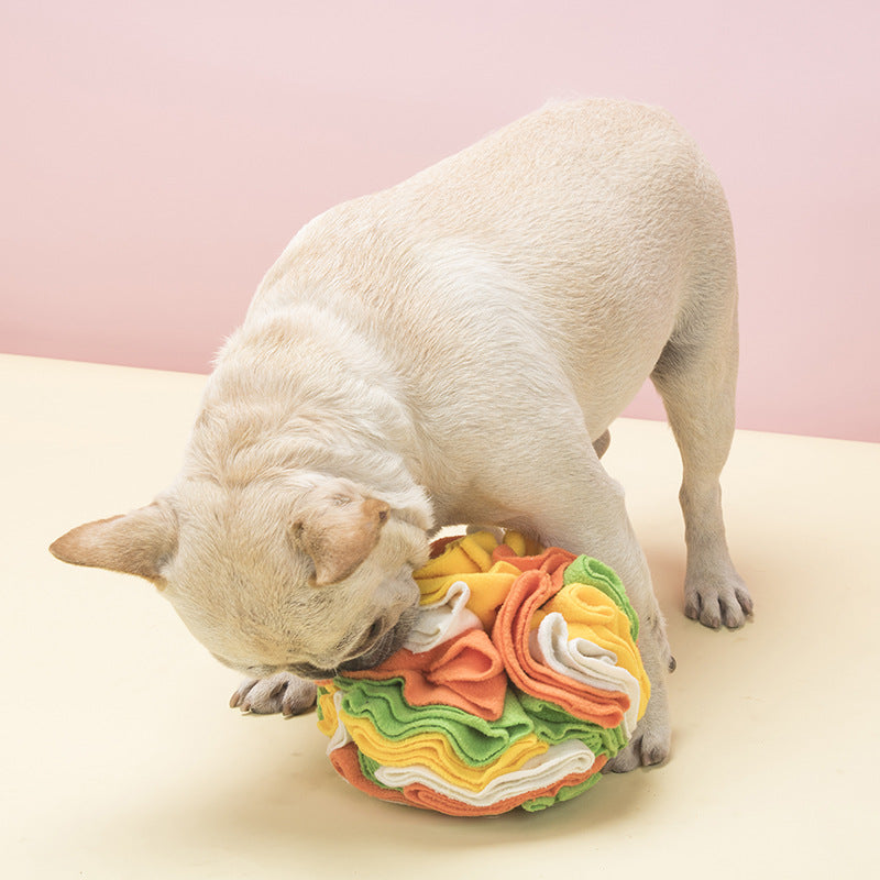 HKM-6111037 Sniffing Ball Plush Toy for Dogs - Fleece Material, Interactive Foraging Game, Two Sizes Available