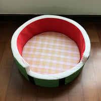HKM-6111421 Watermelon-Shaped Pet Bed for Small Dogs - Comfortable Cloth Kennel with Outer Diameter 40cm