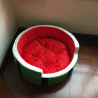 HKM-6111421 Watermelon-Shaped Pet Bed for Small Dogs - Comfortable Cloth Kennel with Outer Diameter 40cm