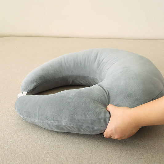 HKM-611155 U-Shape Pregnancy and Breastfeeding Pillow - Soft Crystal Velvet, 60x50cm