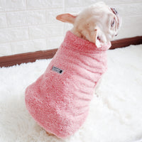 HKM-6111933 Coral Fleece High Neck Zipper Vest for Pets in Pink, Gray, and Apricot