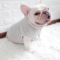 HKM-6111933 Coral Fleece High Neck Zipper Vest for Pets in Pink, Gray, and Apricot