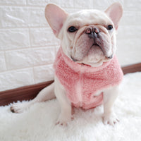 HKM-6111933 Coral Fleece High Neck Zipper Vest for Pets in Pink, Gray, and Apricot