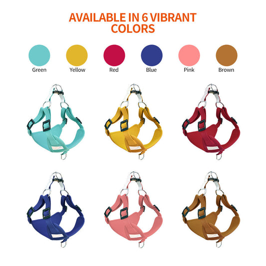 HKM-6112829 Reflective Suede Dog Vest with Traction Rope - Multiple Sizes and Colors Available